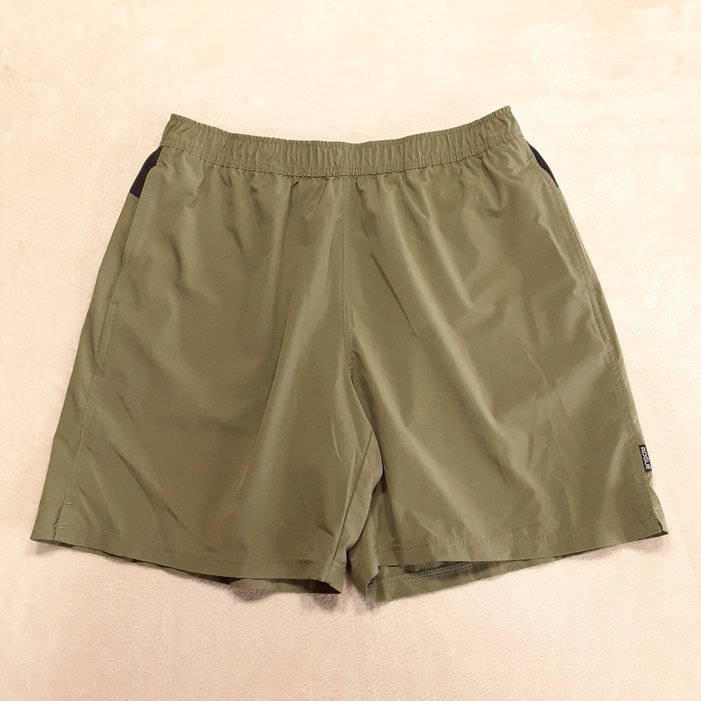 Rogue Fitness Mens Green/Black Linerless Athletic Shorts 2XL 7" Inseam